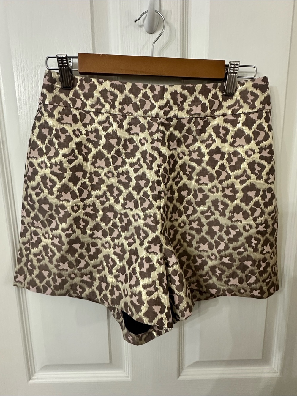 J.Crew Trouser Short in Metallic Leopard Jacquard, size 6 NWT